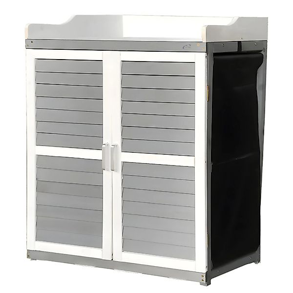 Coemo Gartenschrank Lola aus Holz mit Verzinkter Arbeitsplatte günstig online kaufen