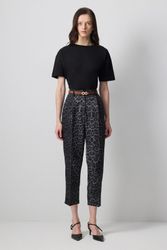 touche prive Stoffhose Karottenhose mit Leopardenmuster günstig online kaufen