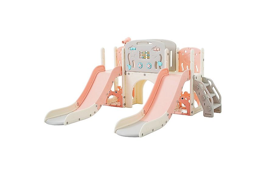 Merax Indoor-Rutsche Kinderrutsche mit Klettergerüst & Basketballkorb, (1-t günstig online kaufen