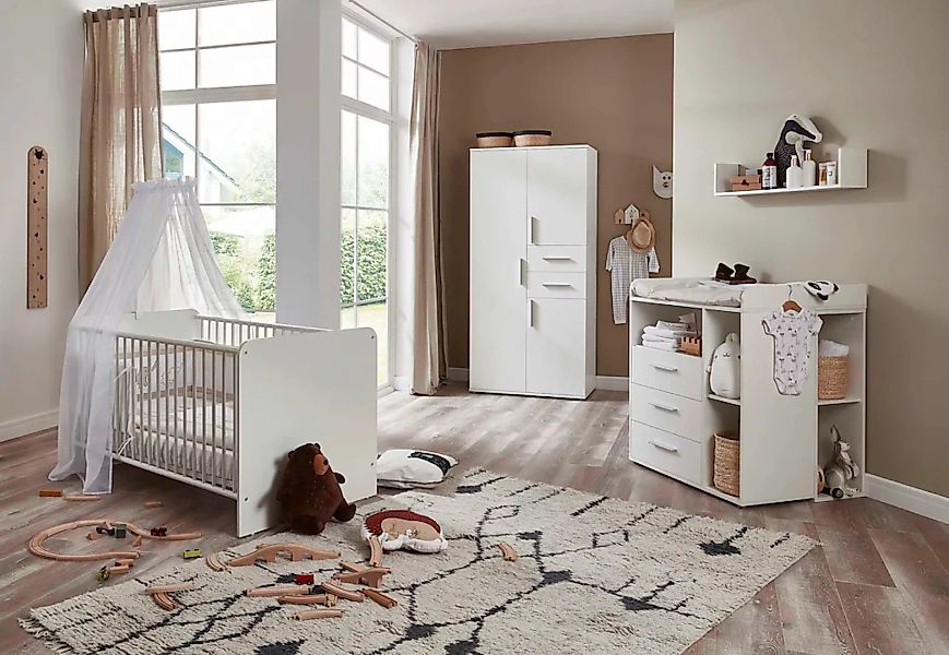 BMG Möbel Babyzimmer-Komplettset "Lea", (Set, 6 St., Bett, Wickelkommode, U günstig online kaufen