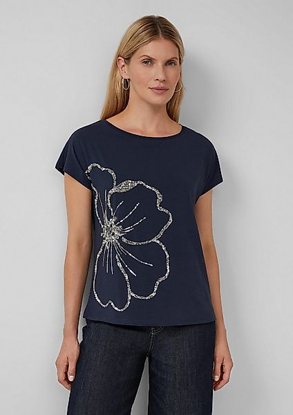 s.Oliver Kurzarmshirt T-Shirt T-Shirt im Relaxed Fit mit Pailletten-Applika günstig online kaufen