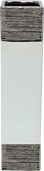 I.GE.A. Dekovase Blumenvase (1 St), Dekovase Zylindervase silber weiß glänz günstig online kaufen