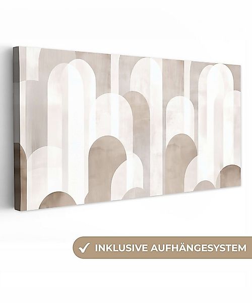 OneMillionCanvasses® Leinwandbild Panorama Abstrakte Bögen - Modern - Beige günstig online kaufen