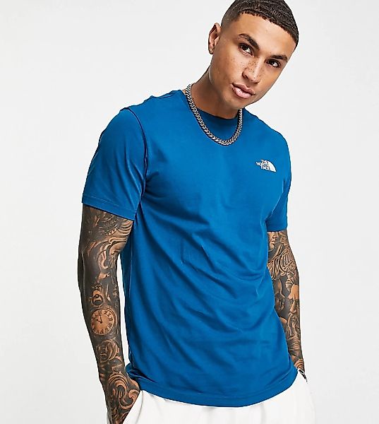 The North Face – Simple Dome – T-Shirt in Blau/Weiß, exklusiv bei ASOS günstig online kaufen