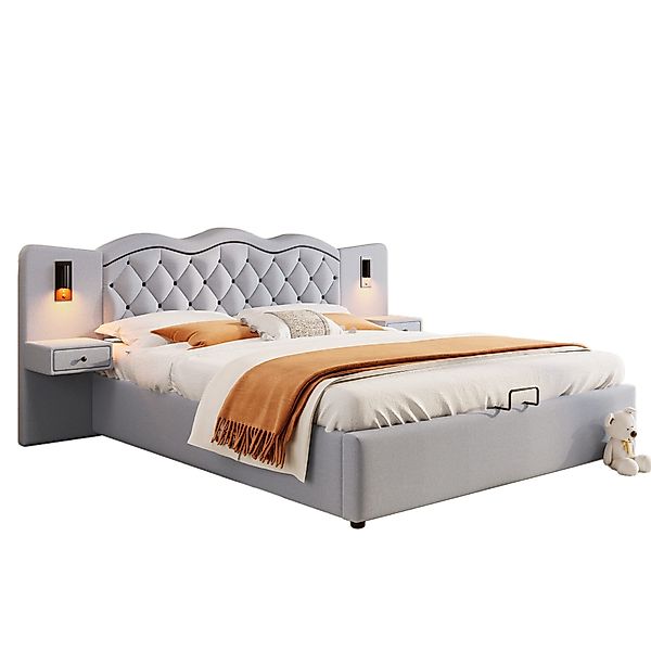 TavilaEcon Boxspringbett mit USB-Anschluss und zwei günstig online kaufen