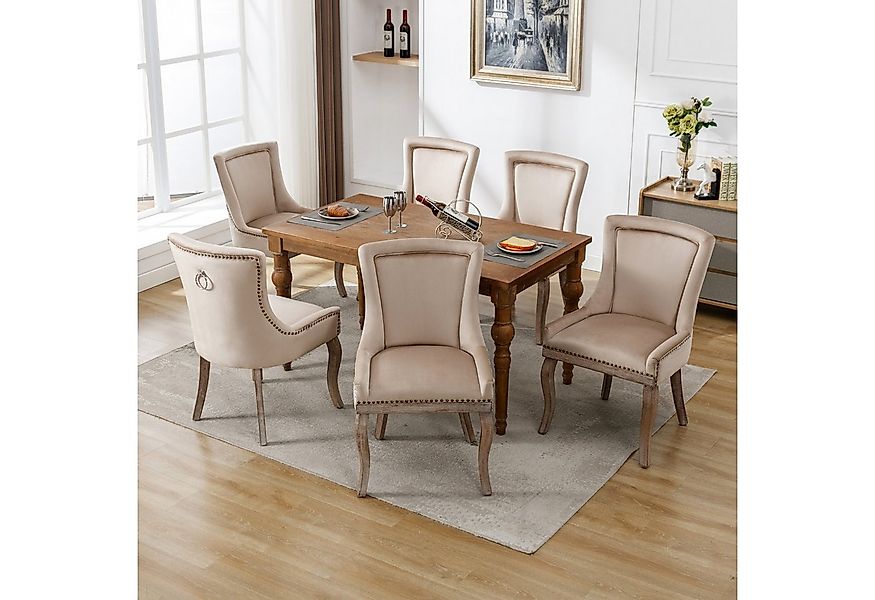 Flieks Esszimmerstuhl (Set, 6 St), 6er Set Polsterstühle Küchenstühle Samt günstig online kaufen