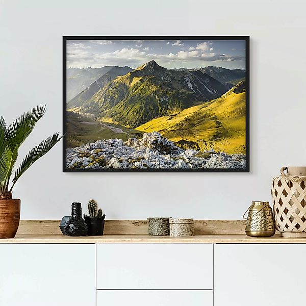 Bild mit Rahmen Natur & Landschaft - Querformat Berge und Tal der Lechtaler günstig online kaufen