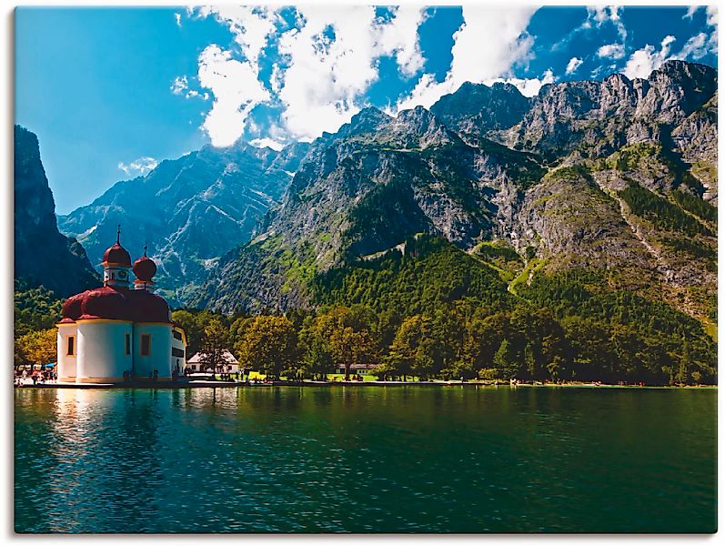 Artland Wandbild "St. Bartholomä (Königssee) I" Berge 1 Stk. tlg. auf Holzr günstig online kaufen