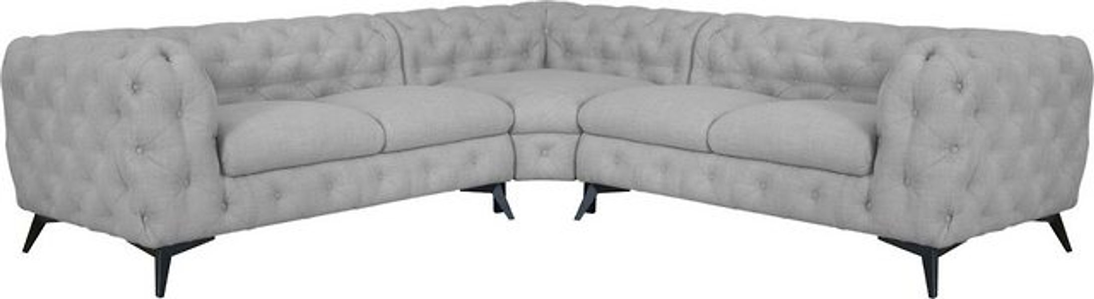 Leonique Chesterfield-Sofa "Ecksofa GLYNIS L-Form mit Wellenunterfederung, günstig online kaufen