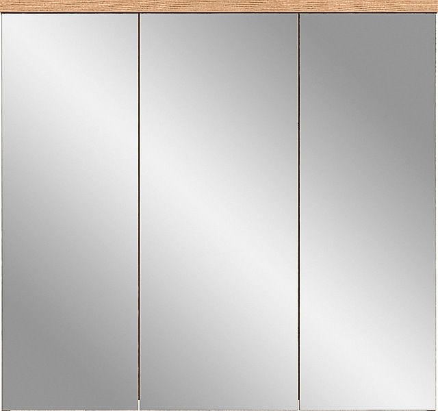 welltime Badezimmerspiegelschrank »Dolo, Breite 80 cm, 3 Spiegeltüren, 9 Fä günstig online kaufen