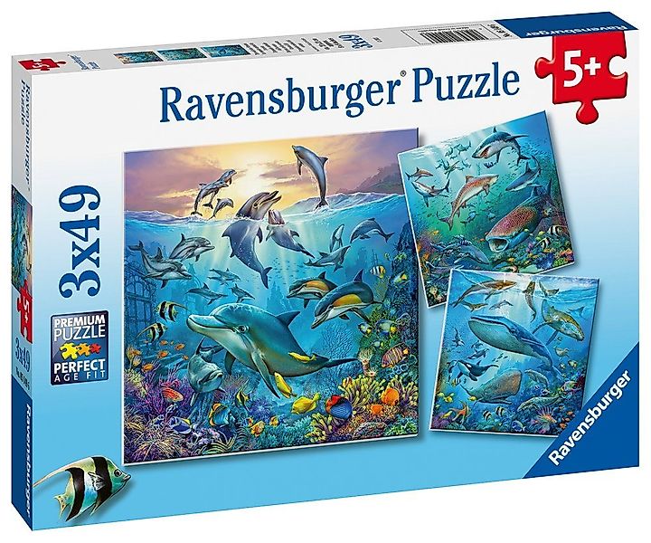 Ravensburger Puzzle 3 x 49 Teile Ravensburger Kinder Puzzle Tierwelt des Oz günstig online kaufen