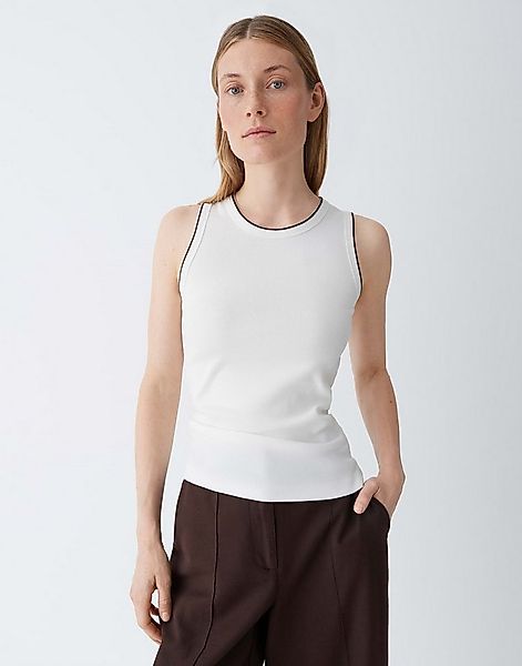 OPUS Tanktop Geripptes Tanktop mit kontrastfarbenen Bündchen Schmale Passfo günstig online kaufen