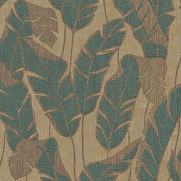 PROFHOME 395022-GU Natur Tapete Floral glänzend Beige Grün Schwarz 0,53 m x günstig online kaufen