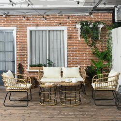 Outsunny Sitzgruppe Rattan Gartenmöbel-Set mit 2 günstig online kaufen