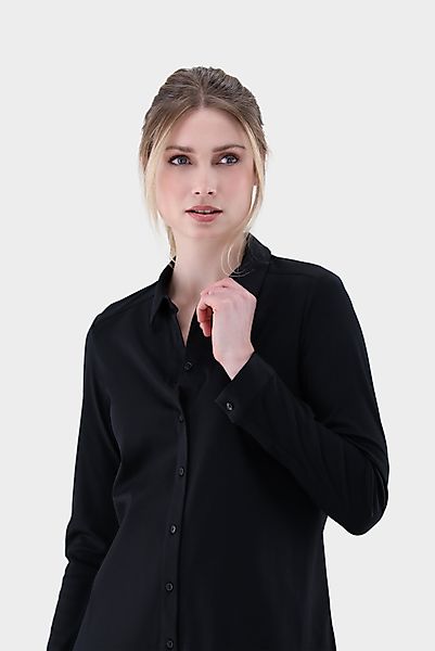 Hemdbluse aus Jersey mit Plisseerücken günstig online kaufen