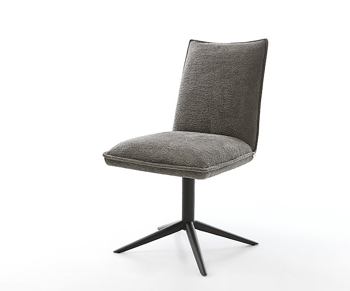 Drehstuhl Lelio-Flex Bouclé Soft Schlamm Fußkreuz Schwarz 360° drehbar Wipp günstig online kaufen