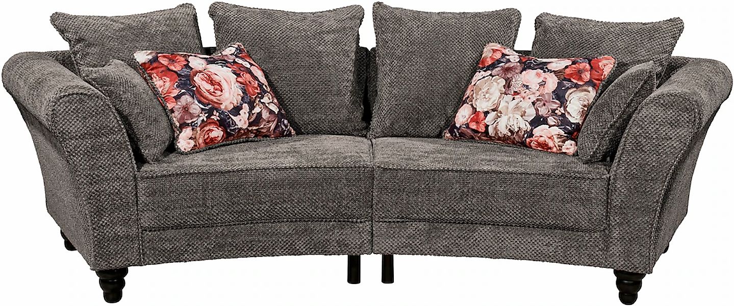 ED EXCITING DESIGN 3-Sitzer "Corinna", Sofa mit 8 Kissen, gebogener Rücken günstig online kaufen