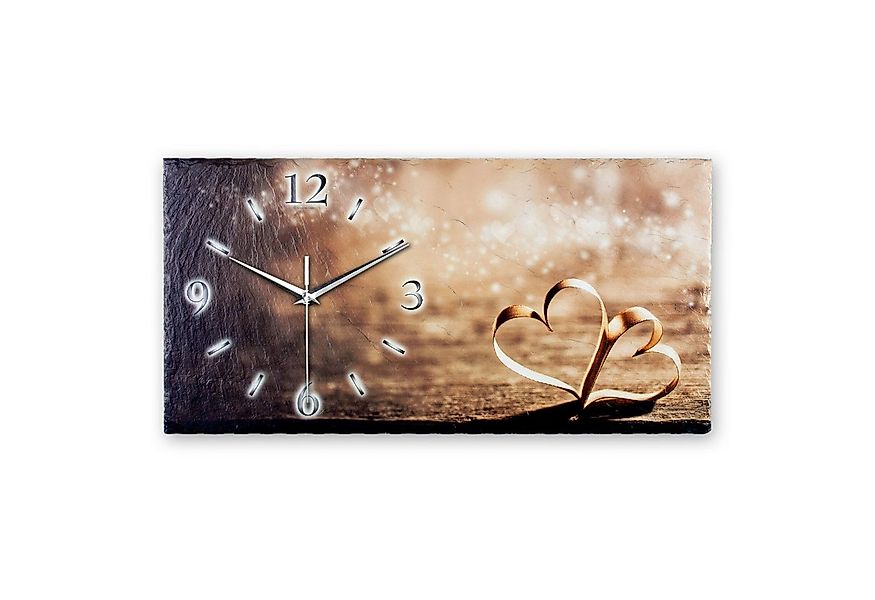 Kreative Feder Wanduhr Designer-Wanduhr aus Stein (Schiefer) mit flüsterlei günstig online kaufen