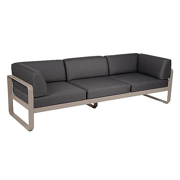 Bellevie 3-Sitzer Club Sofa Outdoor 14 Muskat A3 Graphitgrau günstig online kaufen