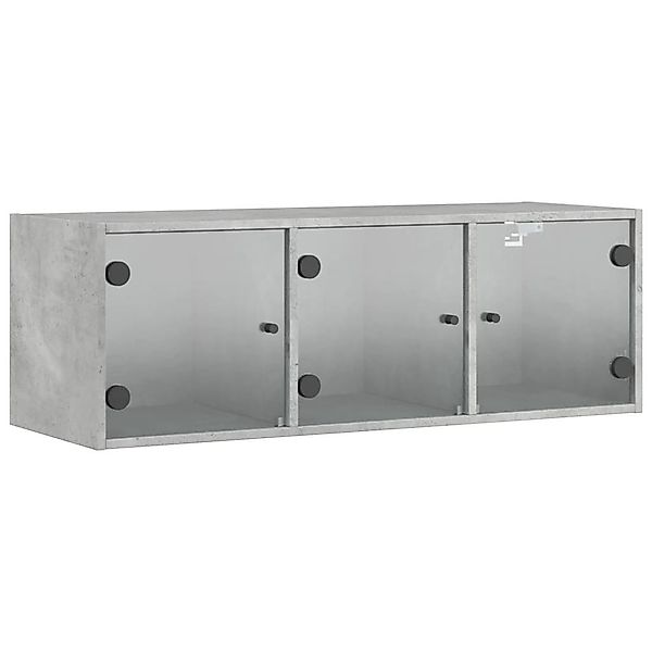 vidaXL Glashängeschrank Wandschrank mit Glastüren Betongrau günstig online kaufen