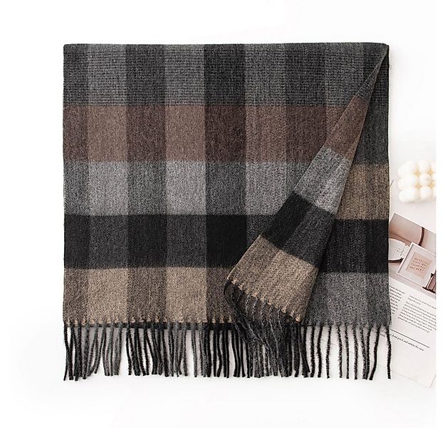 Blusmart Halstuch Damen-Schal mit Karomuster, (Weich, warm mit Quasten, Vie günstig online kaufen