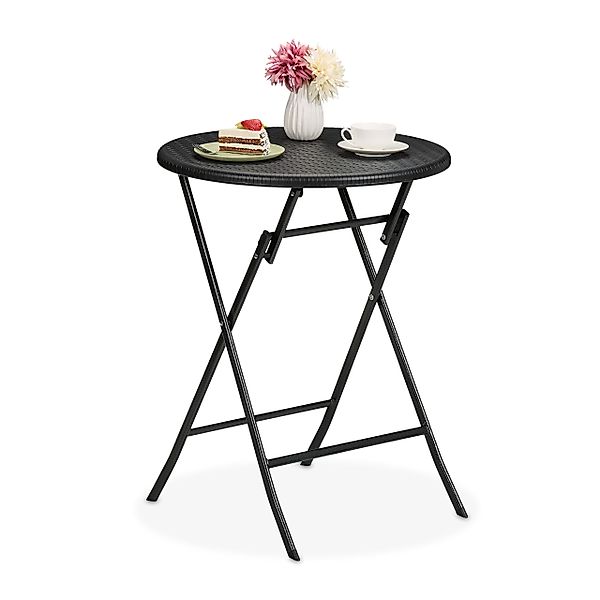 relaxdays Gartentisch Runder Gartentisch in Rattan-Optik, günstig online kaufen