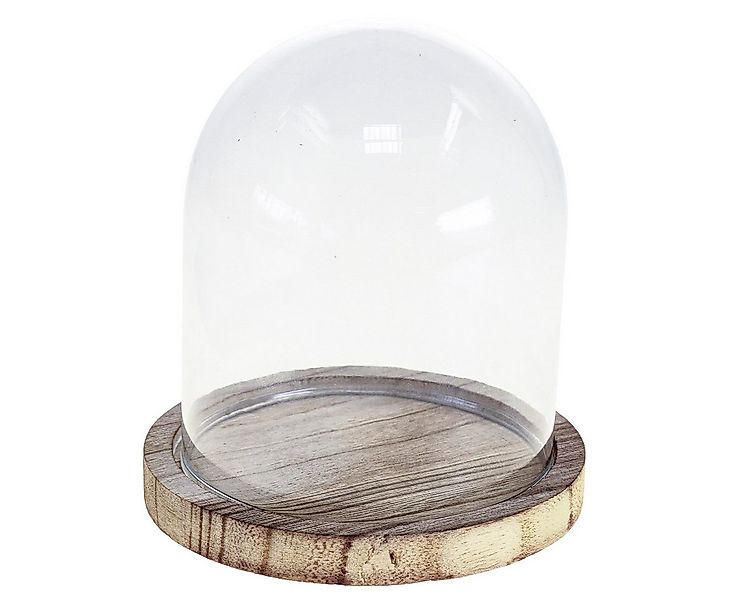Kaemingk Tischvase Glasglocke Deko Holzteller Tischdeko Mini Käseglocke 13c günstig online kaufen
