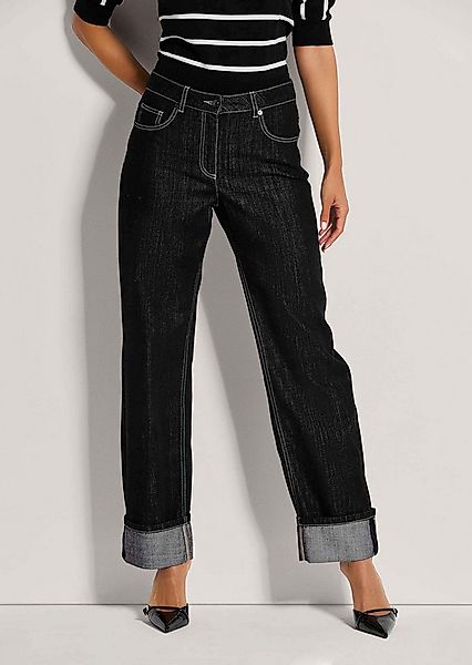 MADELEINE Gerade Jeans Kurzgröße: Weite Jeans mit fixiertem Aufschlag günstig online kaufen