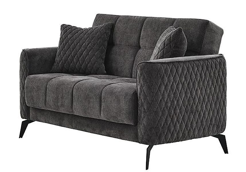 2-Sitzer inkl. 2 Kissen Grau / Metallfuß schwarz günstig online kaufen