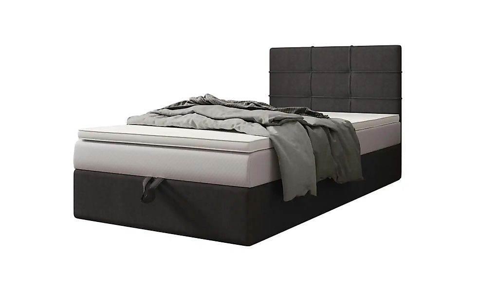 Boxbett mit Stauraum  Matratze H3 und Topper Duo 2 ¦ grau ¦ Maße (cm): B: 1 günstig online kaufen