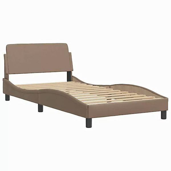 vidaXL Bett Bettgestell mit Kopfteil Cappuccino-Braun 100x200 cm Kunstleder günstig online kaufen