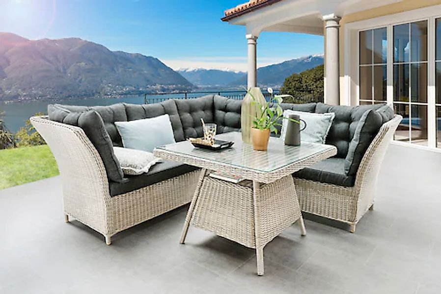 Destiny Garten-Essgruppe »PALMA« 2x Schenkel, 1x Eckmodul, 1x Tisch, inkl. günstig online kaufen