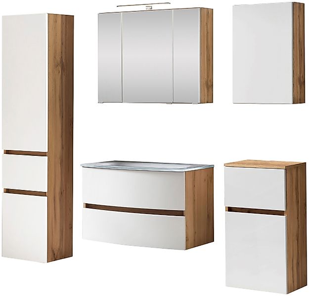 welltime Badezimmer-Set »Kaunas« Set, 5 Stk. tlg. bestehend aus Waschtisch- günstig online kaufen