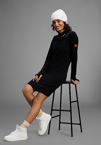 KangaROOS Strickkleid mit hohem asymetrischem Kragen günstig online kaufen