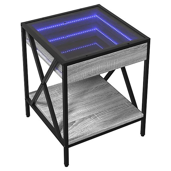 vidaXL Nachttisch mit Infinity-LED Grau Sonoma 40x40x49 cm 3284099 günstig online kaufen
