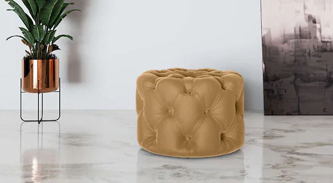 Home affaire Hocker »FOLLINA« Polsterhocker mit klassischer Chesterfield-Kn günstig online kaufen