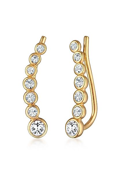 Elli Paar Ohrstecker Earclimber Elegant 925 Silber, mit Kristallen von Swar günstig online kaufen