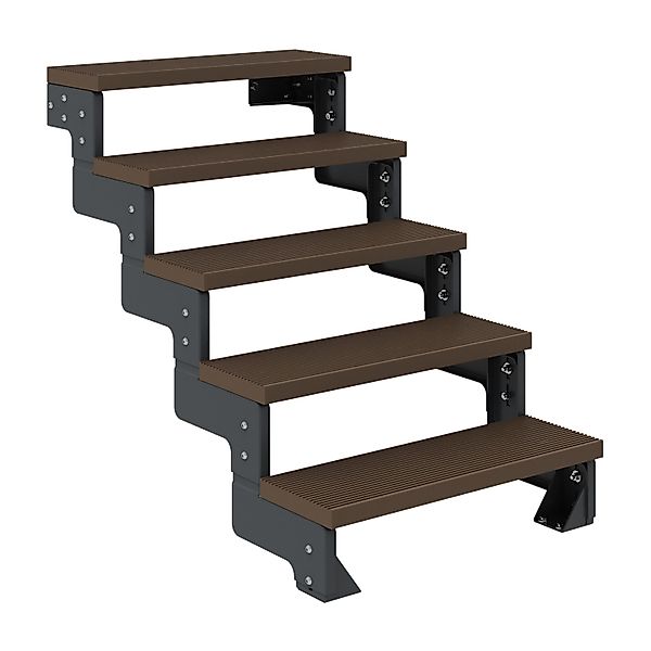 Dolle Außentreppe Gardentop Anthrazit 5 Stufen 80 cm Braun Ohne Geländer günstig online kaufen