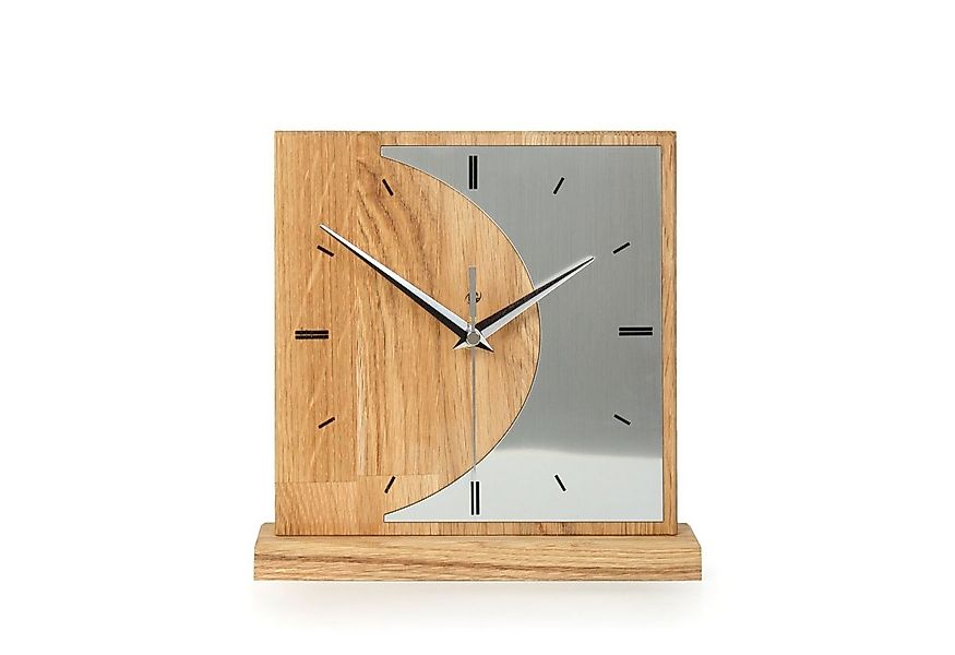 Kreative Feder Standuhr Designer-STANDUHR „Silvermoon“ aus Massivholz, ohne günstig online kaufen