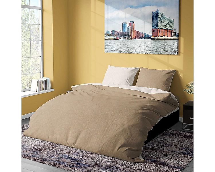 TRAUMSCHLAF Bettwäsche Melangebiber, Biber, 3 teilig, moderner Wende-Look f günstig online kaufen