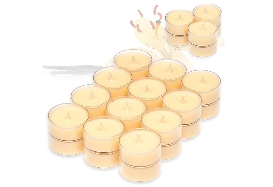Candelo Teelicht 24er Set Duftteelichter Vanille - 4 Std Brenndauer - Creme günstig online kaufen