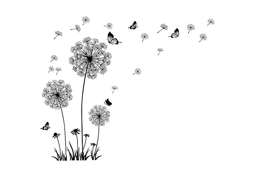 KINSI 3D-Wandtattoo Pusteblume Wanddeko,Pflanzen Schmetterlinge Wandaufkleb günstig online kaufen