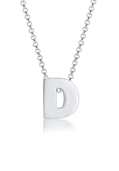 Elli Kette mit Anhänger "Buchstabe D Initialen Trend Minimal 925 Silber" günstig online kaufen