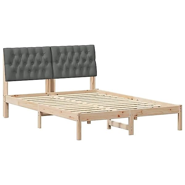 vidaXL Bettgestell mit Gepolstertem Kopfteil Braun 135 x 190 cm 878830 günstig online kaufen