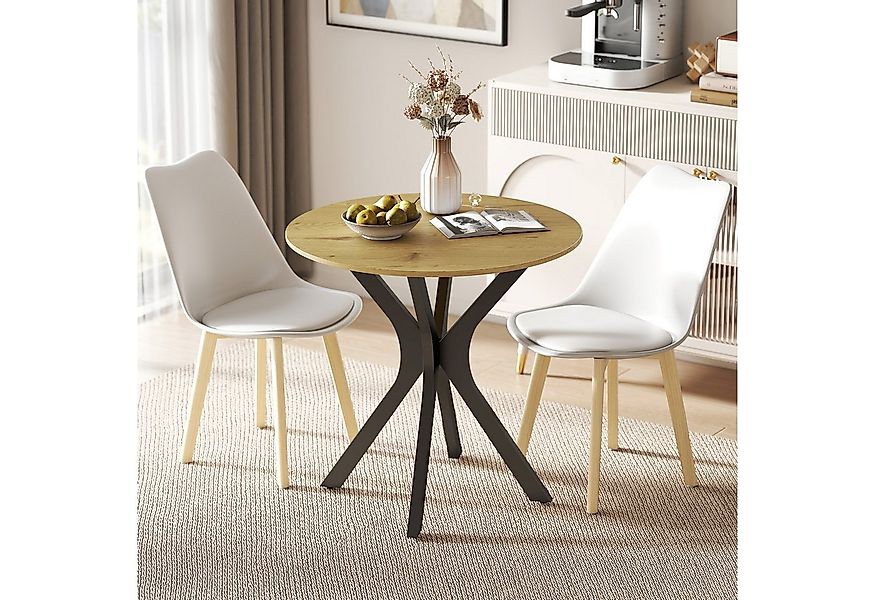 HOMCOM Esstisch für 2 Personen (Runder Tisch, 1-St., Küchentisch), Ø78 x 75 günstig online kaufen