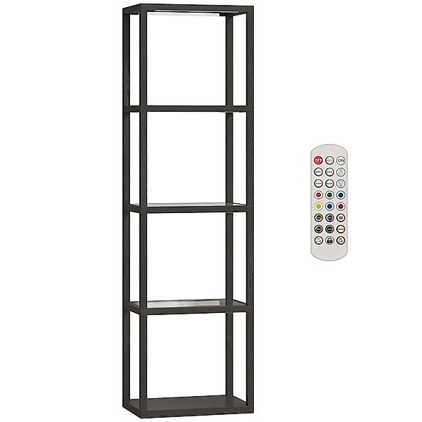HOMCOM LED Stehlampe Wohnzimmer Dimmbar mit Glasregalen, 4 Ebenen Stehleuch günstig online kaufen