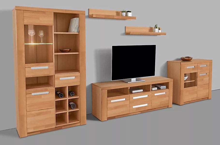 Home affaire Wohnwand "Kolding", (Set, 5 St.), teilmassives Holz günstig online kaufen