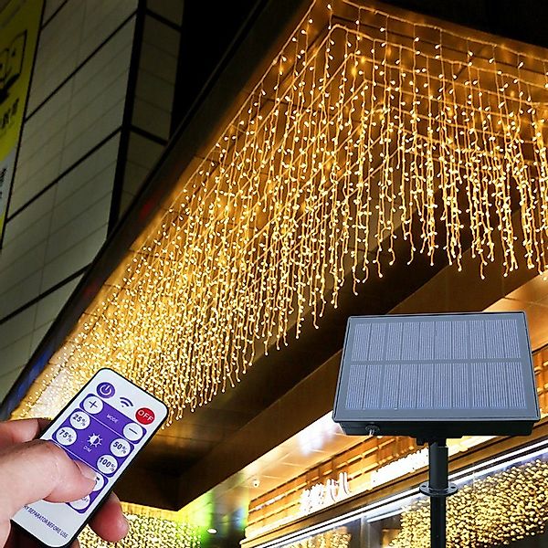 Sunicol LED-Lichterkette Wasserdicht, 8 Modi, Solar-Vorhang günstig online kaufen