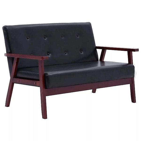 vidaXL Sofa 2-Sitzer-Sofa Schwarz Kunstleder Couch günstig online kaufen