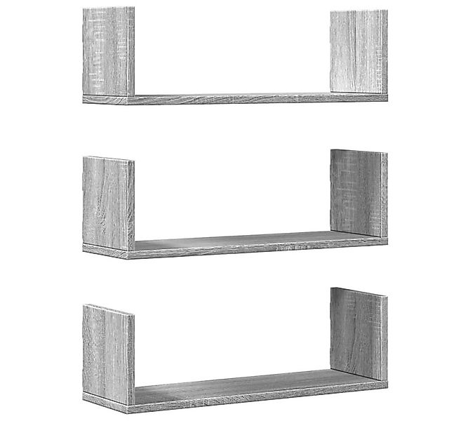 vidaXL Regal Wandregale 3 Stk. Grau Sonoma 58x18x18 cm Holzwerkstoff, 1-tlg günstig online kaufen